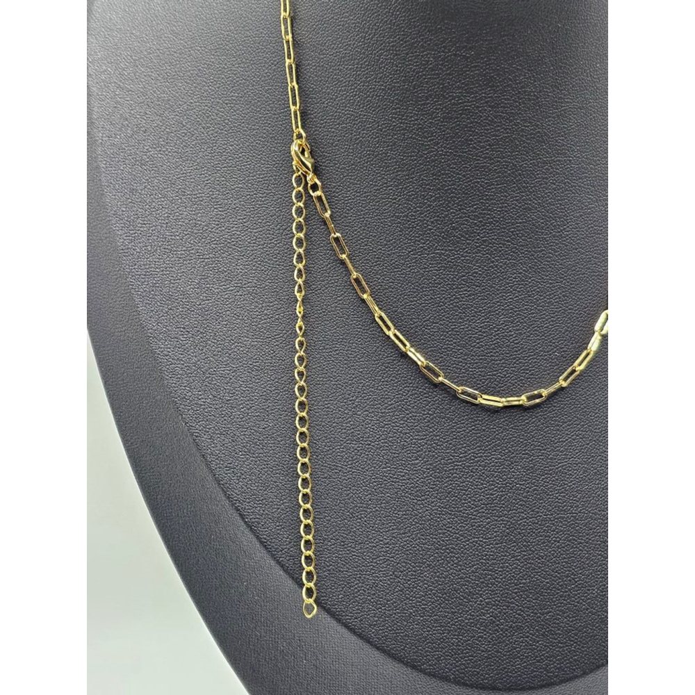 ๐ฟ 5/$25 ๐ฟ 22kt Gold Plated SS Paperclip Chain with Teardrop CZ Pendant 14-18" - Picture 4 of 4